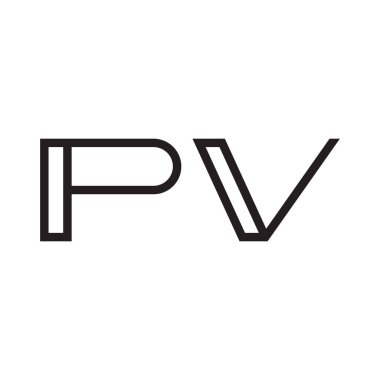 pv ilk harf vektör logo simgesi