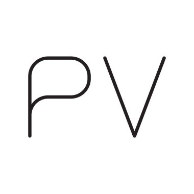 pv ilk harf vektör logo simgesi