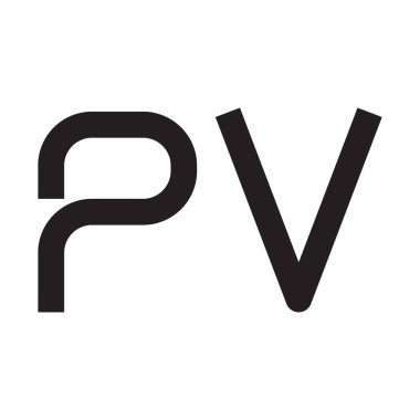pv ilk harf vektör logo simgesi