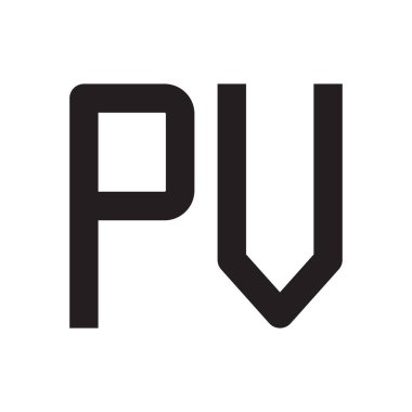 pv ilk harf vektör logo simgesi