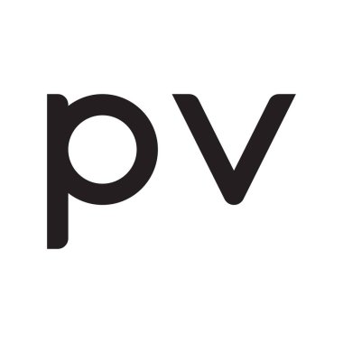 pv ilk harf vektör logo simgesi