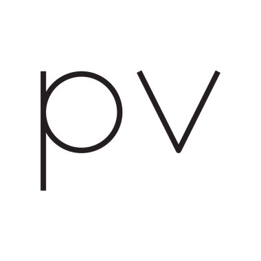 pv ilk harf vektör logo simgesi