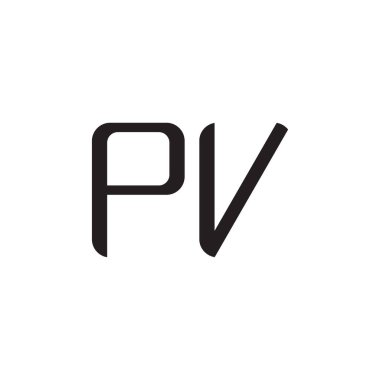 pv ilk harf vektör logo simgesi