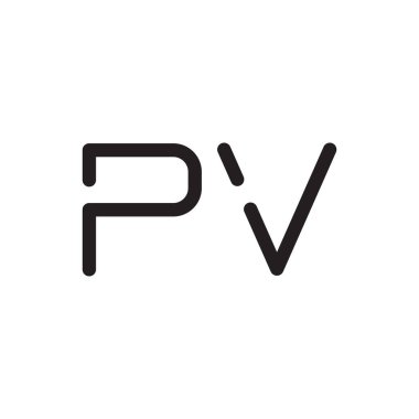 pv ilk harf vektör logo simgesi