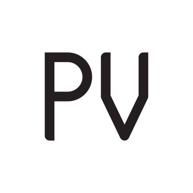 pv ilk harf vektör logo simgesi
