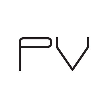 pv ilk harf vektör logo simgesi