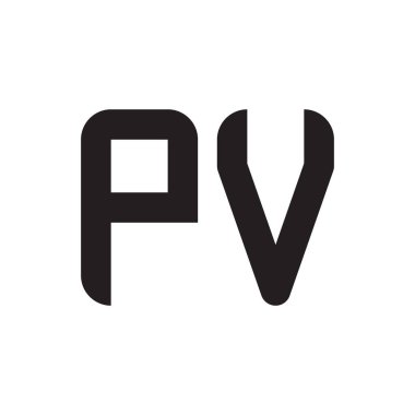 pv ilk harf vektör logo simgesi