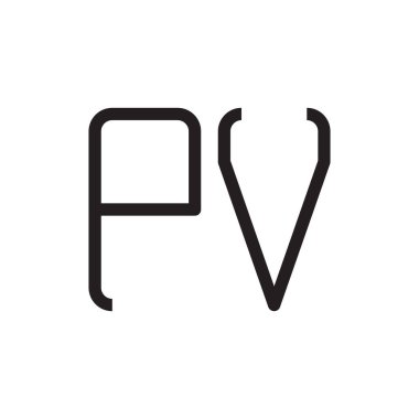 pv ilk harf vektör logo simgesi