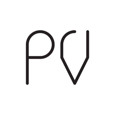 pv ilk harf vektör logo simgesi