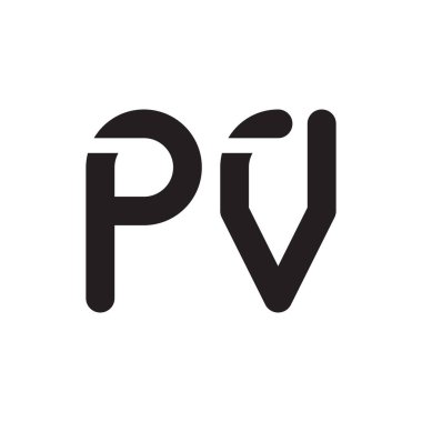 pv ilk harf vektör logo simgesi