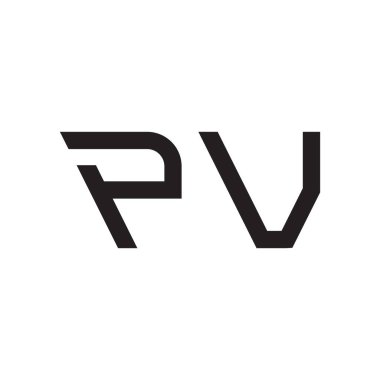 pv ilk harf vektör logo simgesi