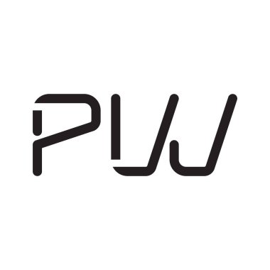 pw ilk harf vektör logo simgesi