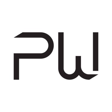 pw ilk harf vektör logo simgesi