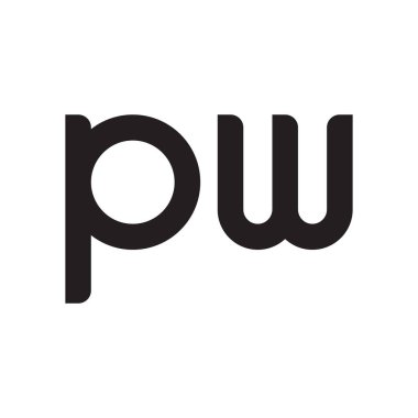 pw ilk harf vektör logo simgesi