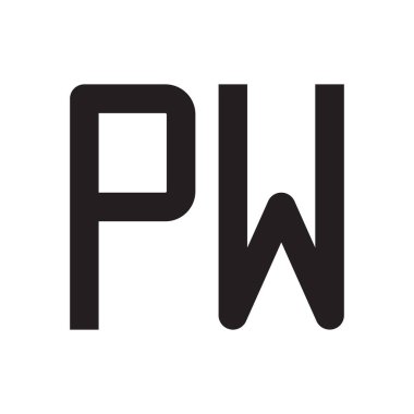 pw ilk harf vektör logo simgesi