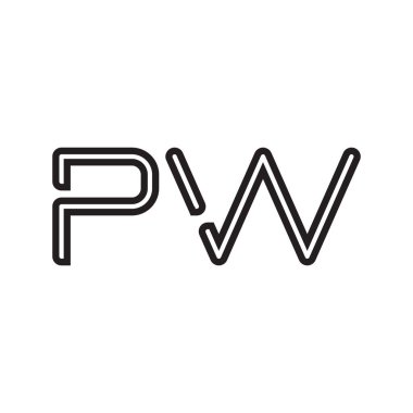 pw ilk harf vektör logo simgesi