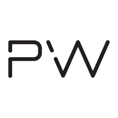 pw ilk harf vektör logo simgesi