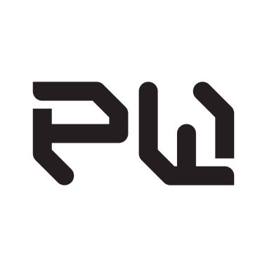 pw ilk harf vektör logo simgesi