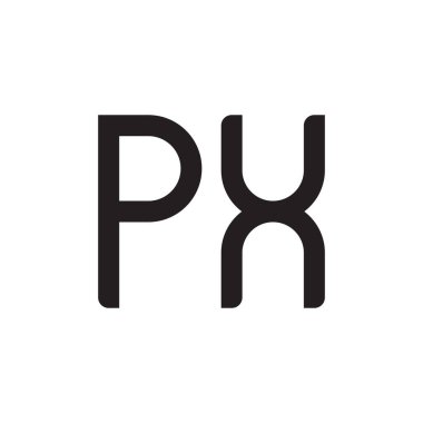 px ilk harf vektör logo simgesi