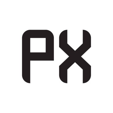 px ilk harf vektör logo simgesi