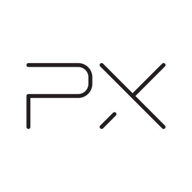 px ilk harf vektör logo simgesi