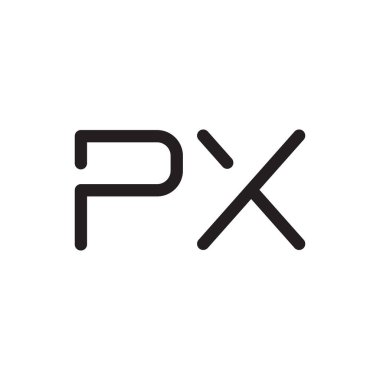 px ilk harf vektör logo simgesi