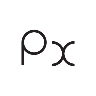 px ilk harf vektör logo simgesi