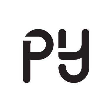 py ilk harf vektör logo simgesi