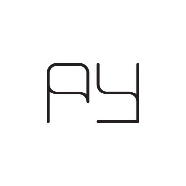 py ilk harf vektör logo simgesi