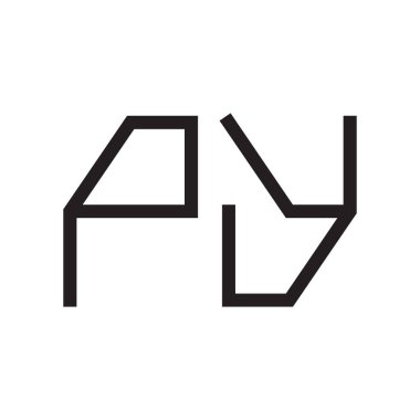 py ilk harf vektör logo simgesi