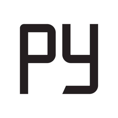 py ilk harf vektör logo simgesi