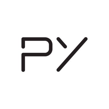 py ilk harf vektör logo simgesi