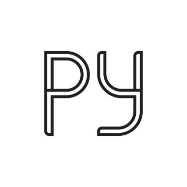 py ilk harf vektör logo simgesi