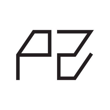 pz ilk harf vektör logo simgesi