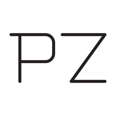 pz ilk harf vektör logo simgesi