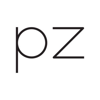pz ilk harf vektör logo simgesi