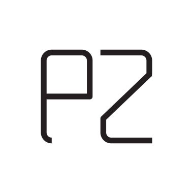 pz ilk harf vektör logo simgesi