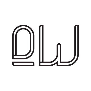 qw ilk harf vektör logo simgesi