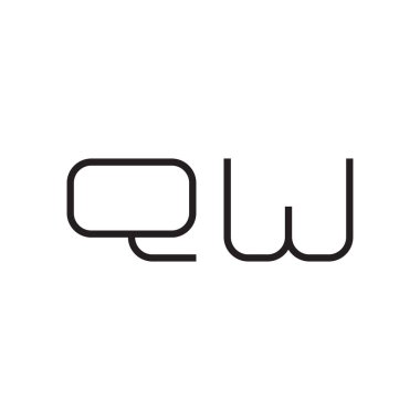 qw ilk harf vektör logo simgesi