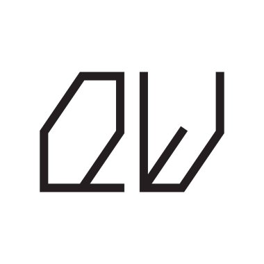 qw ilk harf vektör logo simgesi