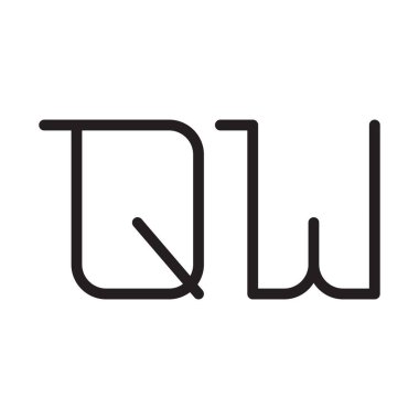 qw ilk harf vektör logo simgesi