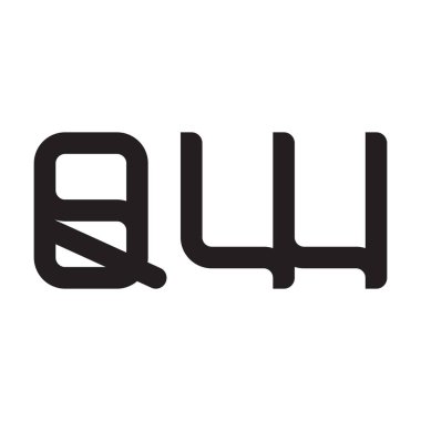 qw ilk harf vektör logo simgesi