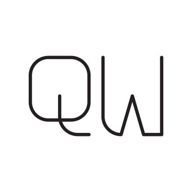 qw ilk harf vektör logo simgesi