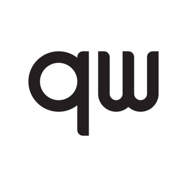 qw ilk harf vektör logo simgesi