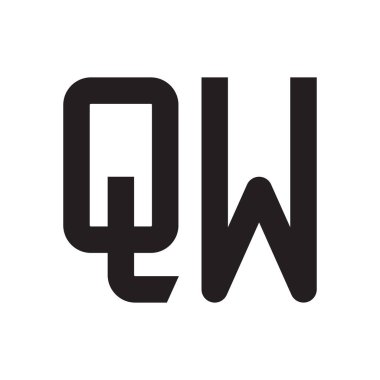 qw ilk harf vektör logo simgesi