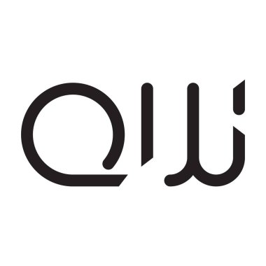 qw ilk harf vektör logo simgesi