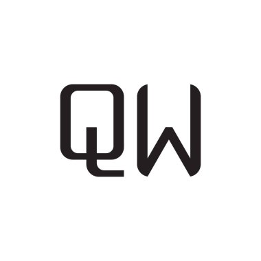 qw ilk harf vektör logo simgesi