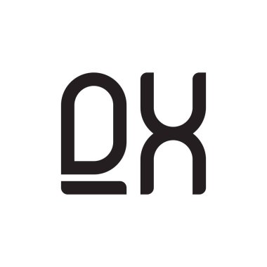 qx ilk harf vektör logo simgesi