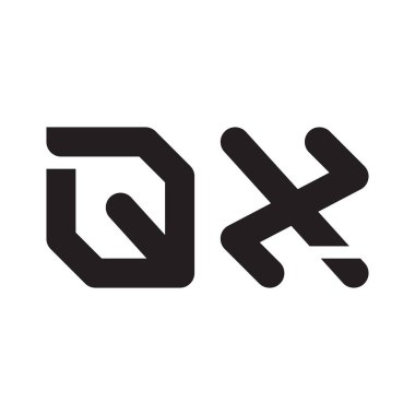 qx ilk harf vektör logo simgesi