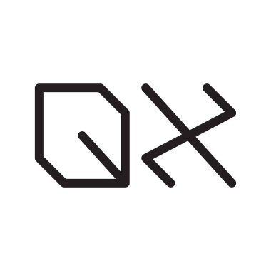 qx ilk harf vektör logo simgesi